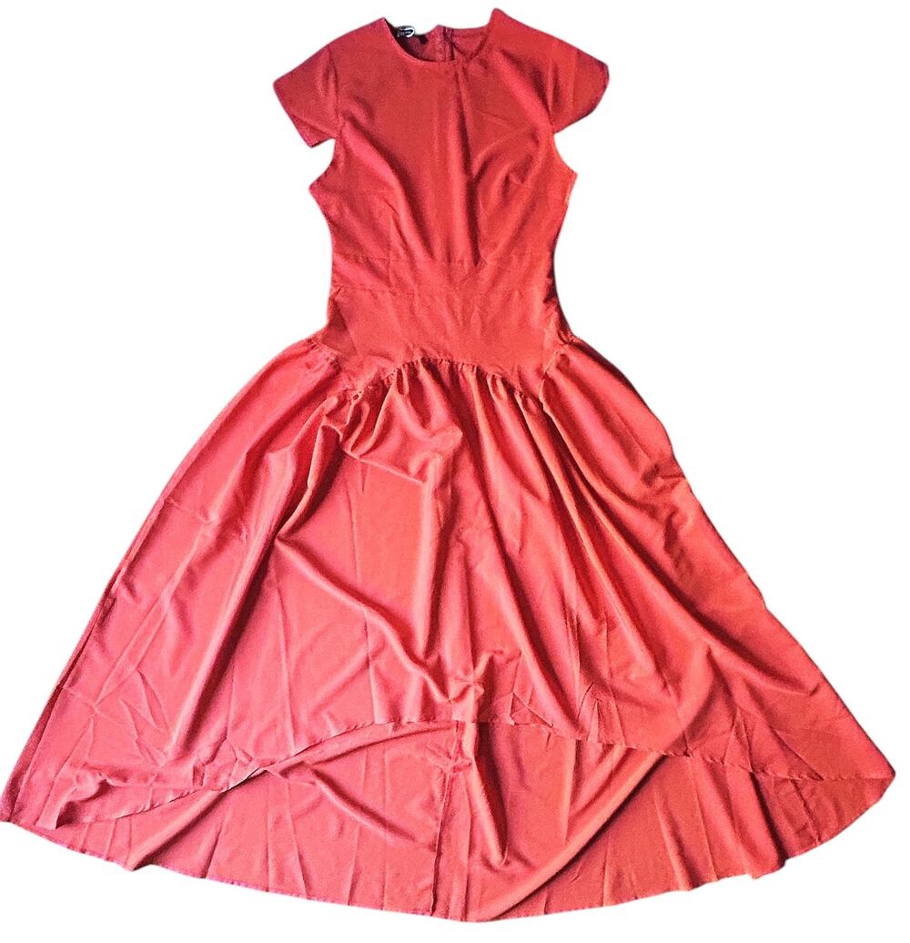 NWT Flamingo High Front Orange Maxi Dress Women's Small